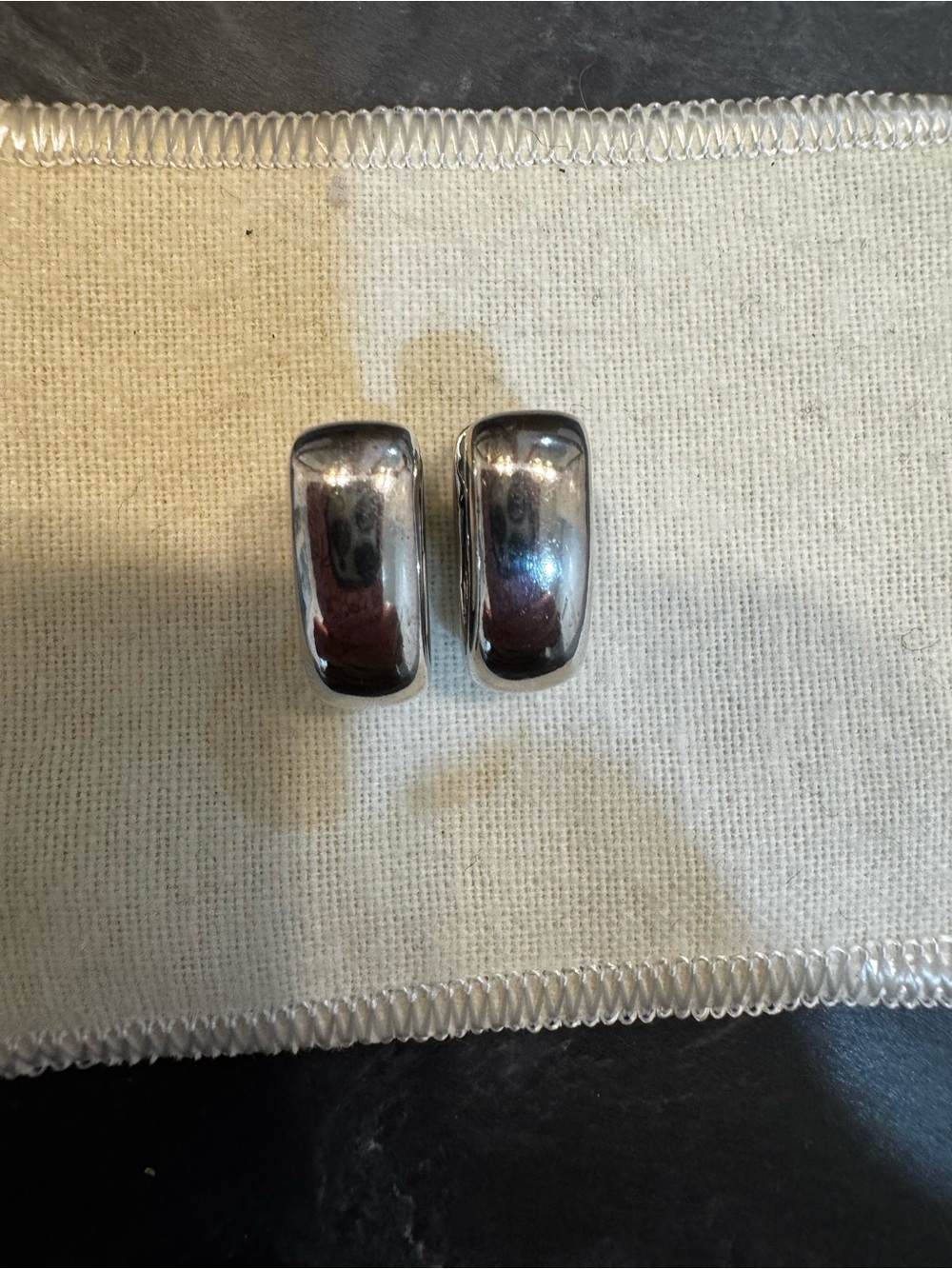 James Avery Silver Hoop Horseshoe Earrings - Picture 3 of 7